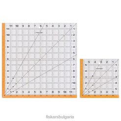 инструмент Fiskars комплект квадратна линийка за капитониране (12,5" x 12,5" и 6,6" x 6,6") 8V6H6498
